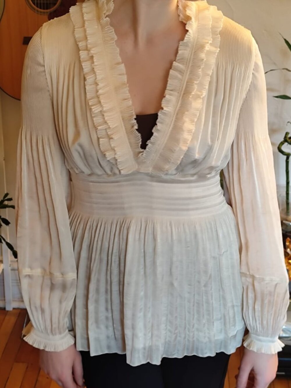 Diane Von Furstenberg Womens Cream Blouse